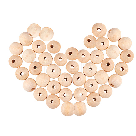 Round Unfinished Wood Beads WOOD-PH0008-11-1
