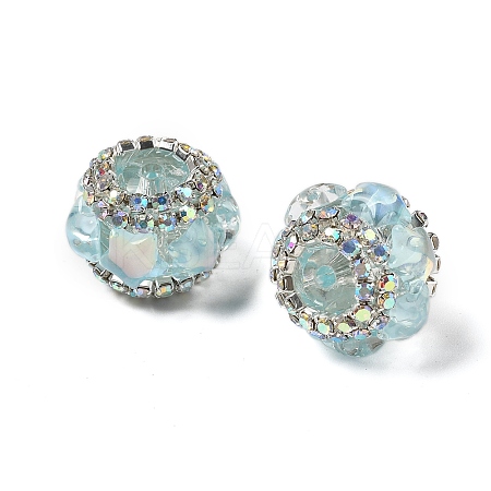 Acrylic Rhinestone Rondelle Beads OACR-S048-02B-1