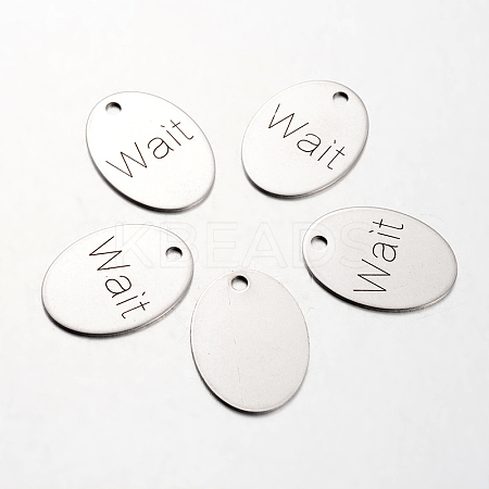 Non-Tarnish Spray Painted 201 Stainless Steel Pendants STAS-I048-L11-1