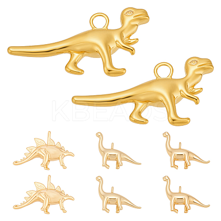 8Pcs 4 Styles Brass Pendants KK-BC0014-82-1