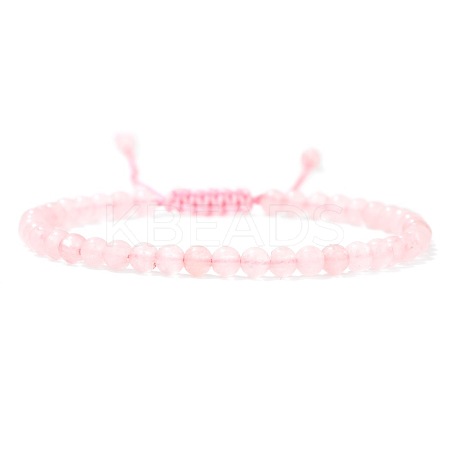 Adjustable Women's Rose Quartz Beaded Bracelet CN3407-48-1