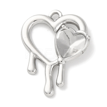 304 Stainless Steel Pendant Rhinestone Settings STAS-D194-02P-1