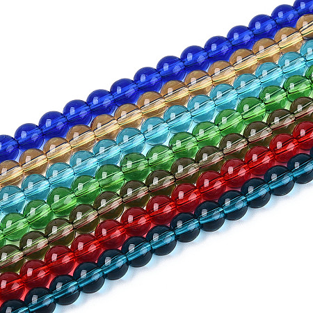 Transparent Glass Beads Strands GLAA-N058-8mm-B01-1