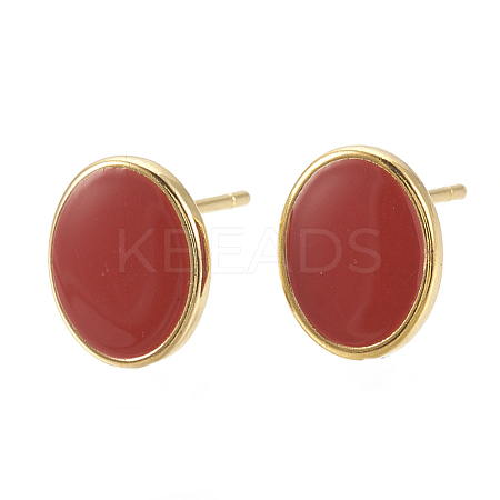 Brass Stud Earring Findings KK-S345-269B-G-1