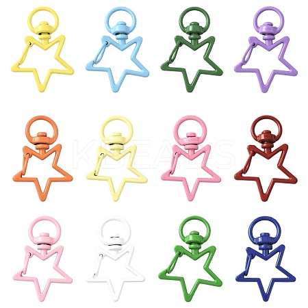 30Pcs Spray Painted Eco-Friendly Alloy Swivel Snap Hooks Clasps FIND-YW0008-98-1