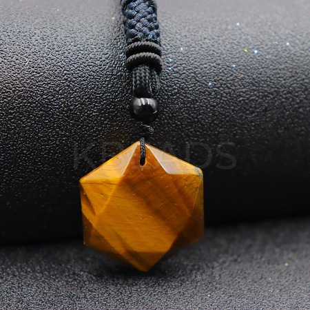 Natural Tiger Eye Pendant Necklaces PW-WG41900-07-1