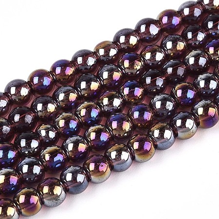 Electroplate Transparent Glass Beads Strands LS-GLAA-T032-T4mm-AB19-1
