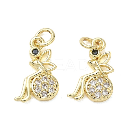 Brass Micro Pave Cubic Zirconia Pendants KK-T085-15A-G-1