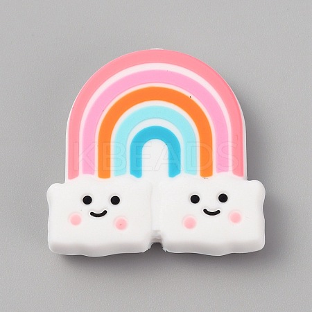 Rainbow Food Grade Eco-Friendly Silicone Focal Beads SIL-WH0013-51A-1