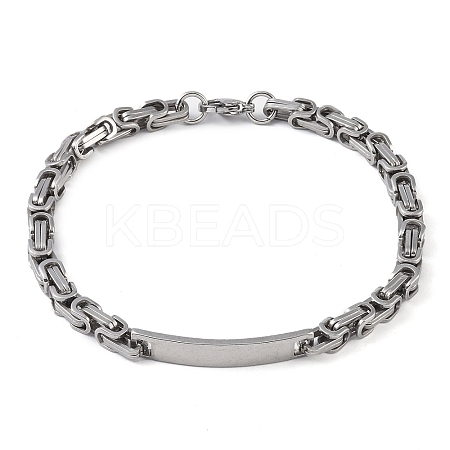 Tarnish Resistant 201 Stainless Steel ID Bracelets BJEW-F331-08P-1