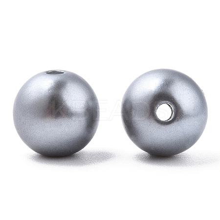 Spray Painted ABS Plastic Imitation Pearl Beads OACR-T015-05C-02-1