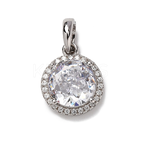 925 Sterling Silver Pave Clear Cubic Zirconia Pendants STER-F063-01C-01-1