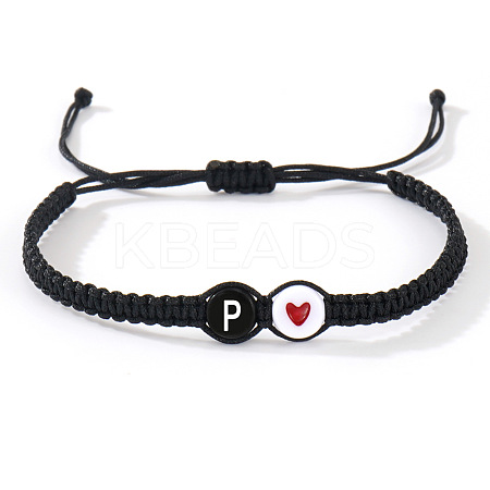 304 Stainless Steel Alphabet Beads Braided Bead Bracelets RY3090-42-1
