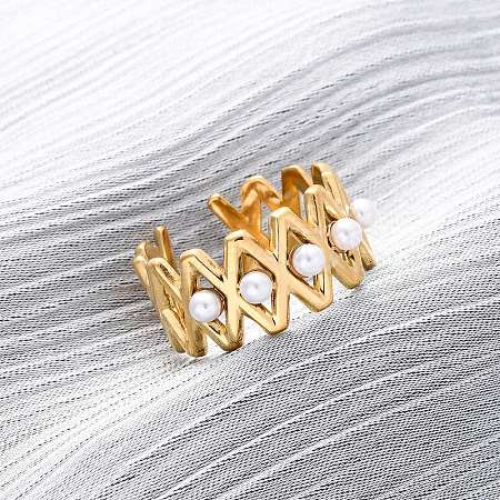 Stainless Steel Adjustable Cuff Rings for Women LS-RJEW-B126-02G-1