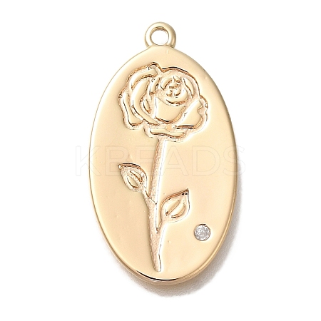 Brass Micro Pave Cubic Zirconia Pendants KK-U038-05G-02-1