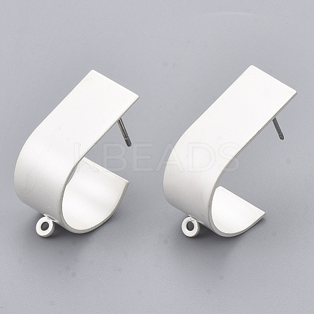 Eco-Friendly Iron Stud Earring Findings IFIN-T015-047S-NR-1