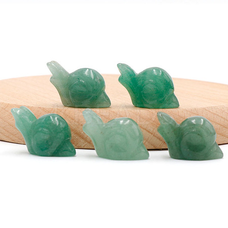 Natural Green Aventurine Carved Healing Snail Figurines PW-WG73310-05-1