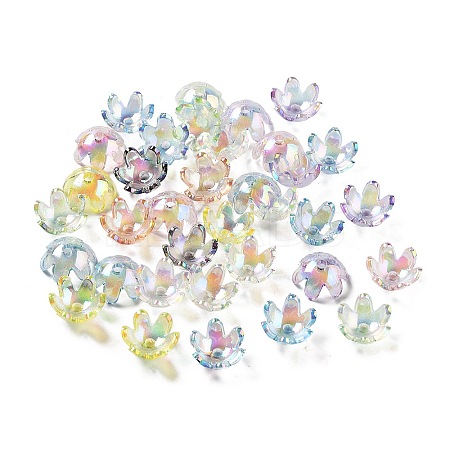 UV Plating Transparent Acrylic Bead Caps MACR-K356-15G-1