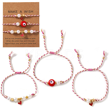 3Pcs Handmade Brass Enamel Charm Bracelets OI2276-13-1
