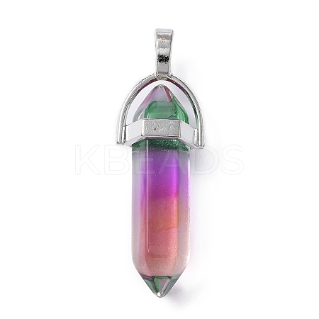 Faceted Bullet Glass Pointed Pendants GLAA-CJC0001-16D-1