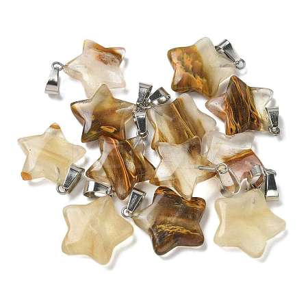 Watermelon Stone Glass Pendants G-B127-12P-04-1