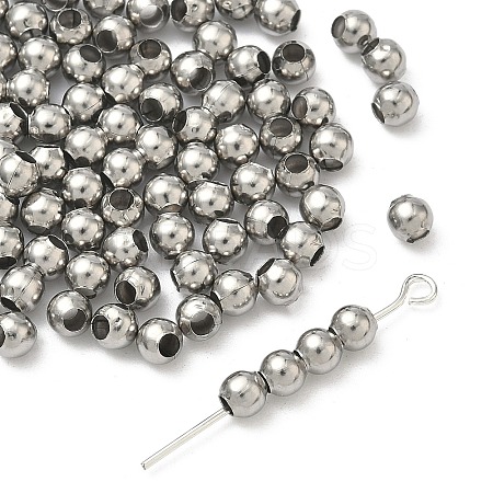 Tarnish Resistant Round 316 Surgical Stainless Steel Spacer Beads STAS-N032-02-4mm-1