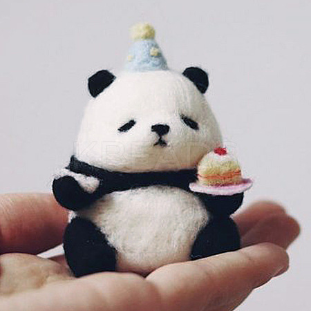 Panda Pendant Decoration DIY Needle Felting Beginner Kits PW-WG14077-03-1