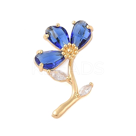 Brass Glass Pendants KK-B100-041G-07-1