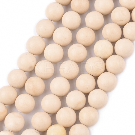 Natural Fossil Beads Strands G-E110-10mm-2-1