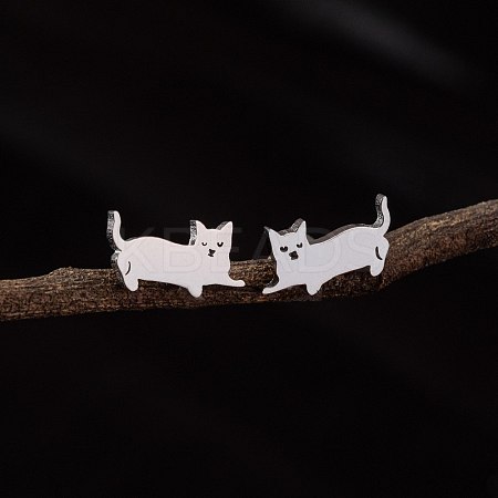 Stainless Steel Small Animal Stud Earrings for Women PW-WG5B49B-18-1