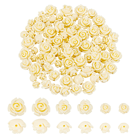 90Pcs 3 Styles Dyed Synthetic Coral Beads CORA-GA0001-03-1