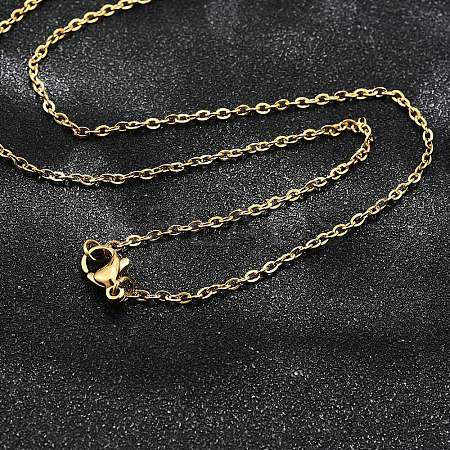 Ion Plating(IP) 304 Stainless Steel Cable Chains Necklaces NJEW-F226-04G-04-1