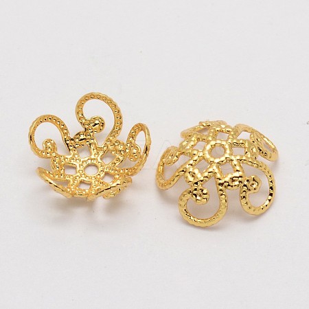 5-Petal Brass Fancy Bead Caps LS-KK-E711-092G-NR-1