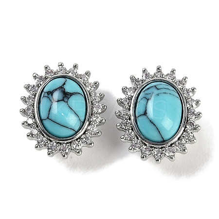 Synthetic Turquoise Sew on Rhinestone KK-P283-02B-P-1