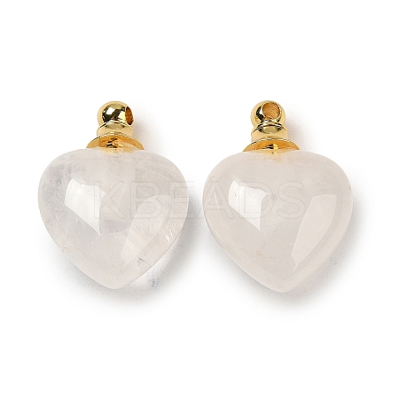 Natural Quartz Crystal Perfume Bottle Pendants G-Z039-03G-01-1
