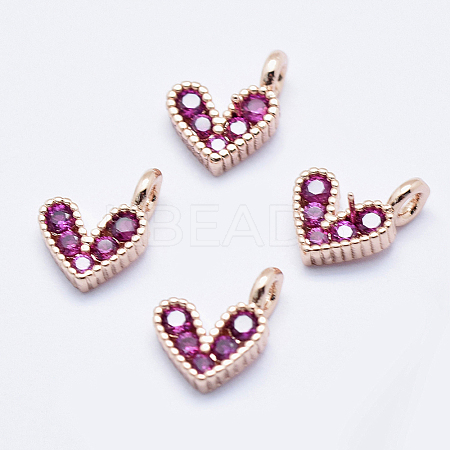 Brass Micro Pave Cubic Zirconia Charms RB-I078-66RG-NR-1