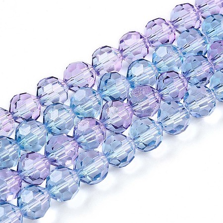 Baking Paint Transparent Glass Beads Strands LS-DGLA-A035-T8mm-A06-1