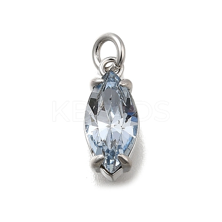 Horse Eye Brass with Glass Charms KK-G525-04P-02-1