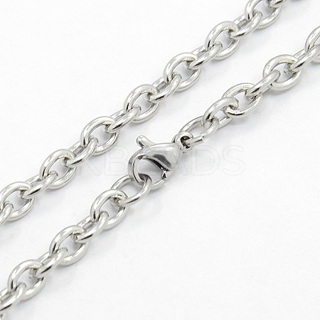 Men's 304 Stainless Steel Cable Chain Necklaces X-STAS-O037-66P-1