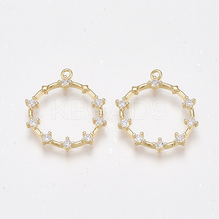 Brass Cubic Zirconia Pendants KK-T038-518A-1
