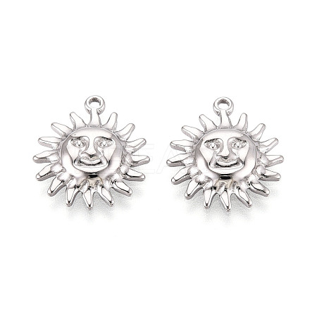 304 Stainless Steel Sun Pendants STAS-T069-28P-1
