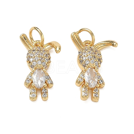 Brass Micro Pave Clear Cubic Zirconia Pendants CU-CBA9AFC-01G-30-1