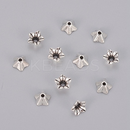 Tibetan Style Alloy Bead Caps K08T9042-1