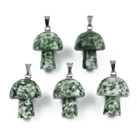 Natural Green Spot Jasper Pendants G-N0325-10Q-1