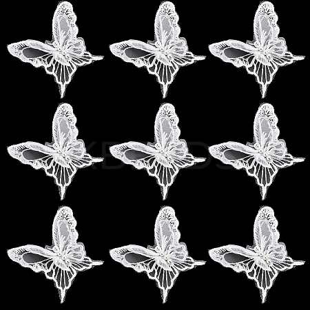 30Pcs Polyester Butterfly Lace Appliques DIY-CY0001-65B-1