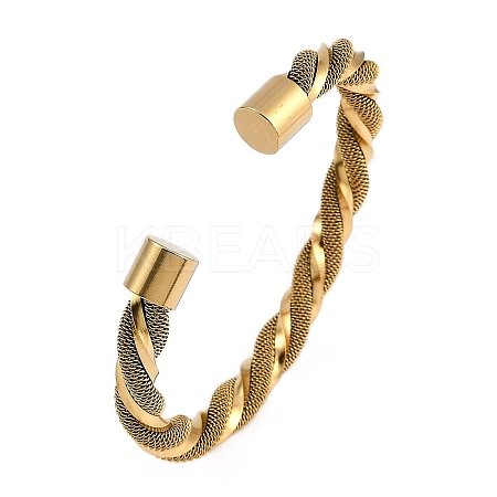 Ion Plating(IP) 304 Stainless Steel Cuff Bangles for Women STAS-M023-18C-1