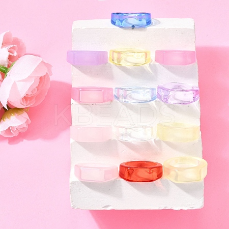 Kids Transparent Acrylic Glue on Ring Base RJEW-P154-01A-M-1