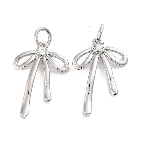 Rack Plating Brass Clear Cubic Zirconia Pendants KK-M293-16P-01-1