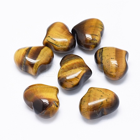 Natural Tiger Eye Heart Palm Stone LS-G-F637-11E-1
