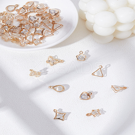 42Pcs 7 Styles Glass Rhinestone Pendants FIND-LP0006-43-1